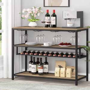 LVB Open Shelves Wood & Metal Wine Bar