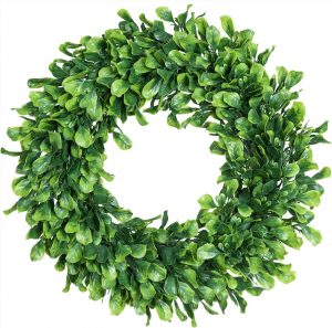 Lvydec Artificial Boxwood Leaves Outdoor Wreath