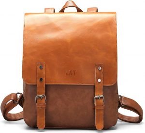 LXY Magnetic Buckle Straps Faux Leather Backpack