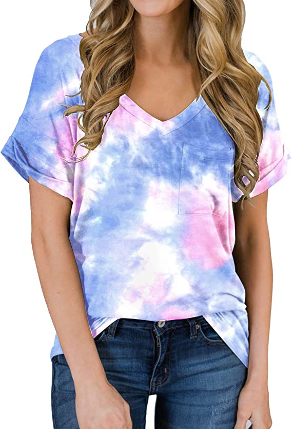 MIHOLL Cotton Pocketed Tie Dye T-Shirt