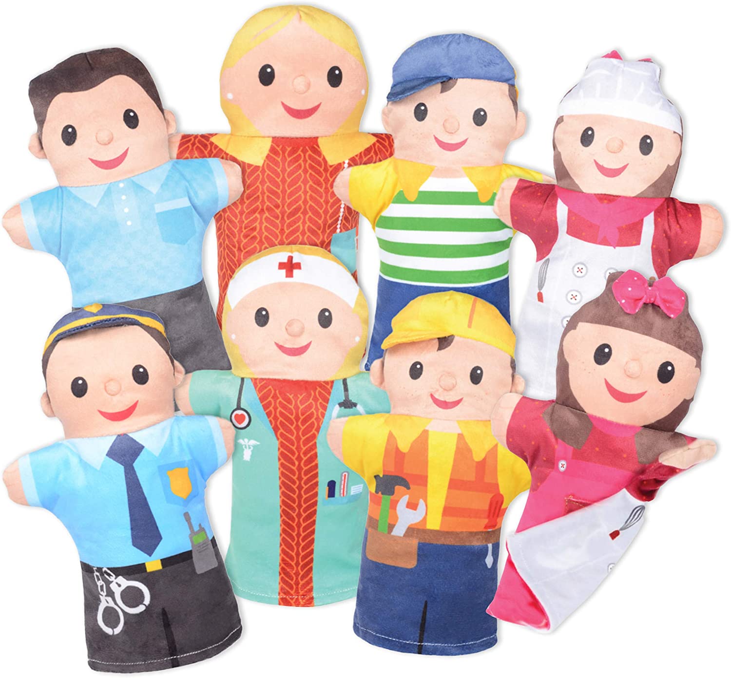 Milliard Community Workers 2-Sided Puppets, 4-Pack