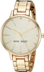 Nine West Domed Lens Women’s Gold-Tone Watch