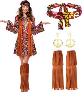 SATINIOR Women’s Hippie Costume Set