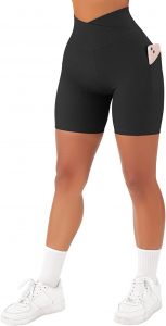 SUUKSESS Side Pocket Cross High-Waisted Biker Shorts