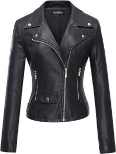 Tanming Women’s Faux Leather Moto Jacket
