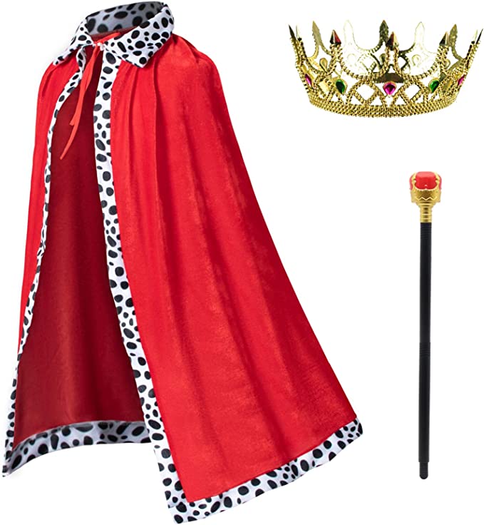 TOGROP Machine Washable Medieval King Costume For Men, 3-Piece