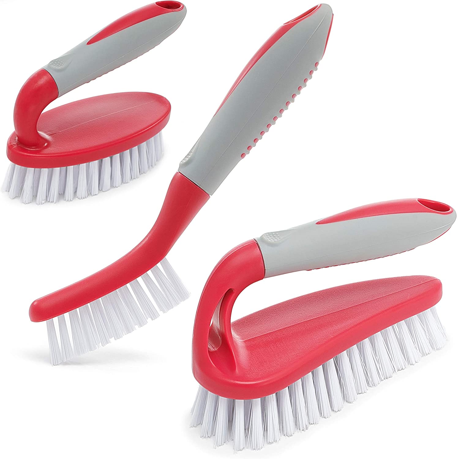 Trazon Non-Slip Rubber Cleaning Brushes, 3-Pack