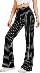 WDIRARA High Waist Bell Bottom Women’s Striped Pants