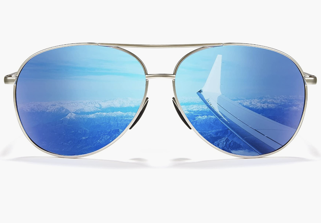 Cyxus Polarized Classic Mirrored Aviator Sunglasses For Men