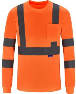 A-SAFETY Reflective Visibility Bands Men’s Long-Sleeve Work Shirt