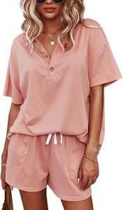 ADDHEAT Short Sleeve Top & Shorts Women’s Two-Piece Outfit Set