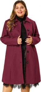 Agnes Orinda Women’s Single Breasted Belted Plus-Size Coat