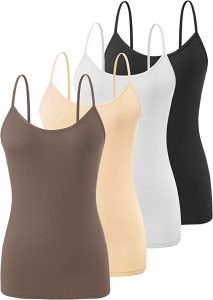 Air Curvey Women’s Adjustable Spaghetti Strap Camisole, 4 Pack
