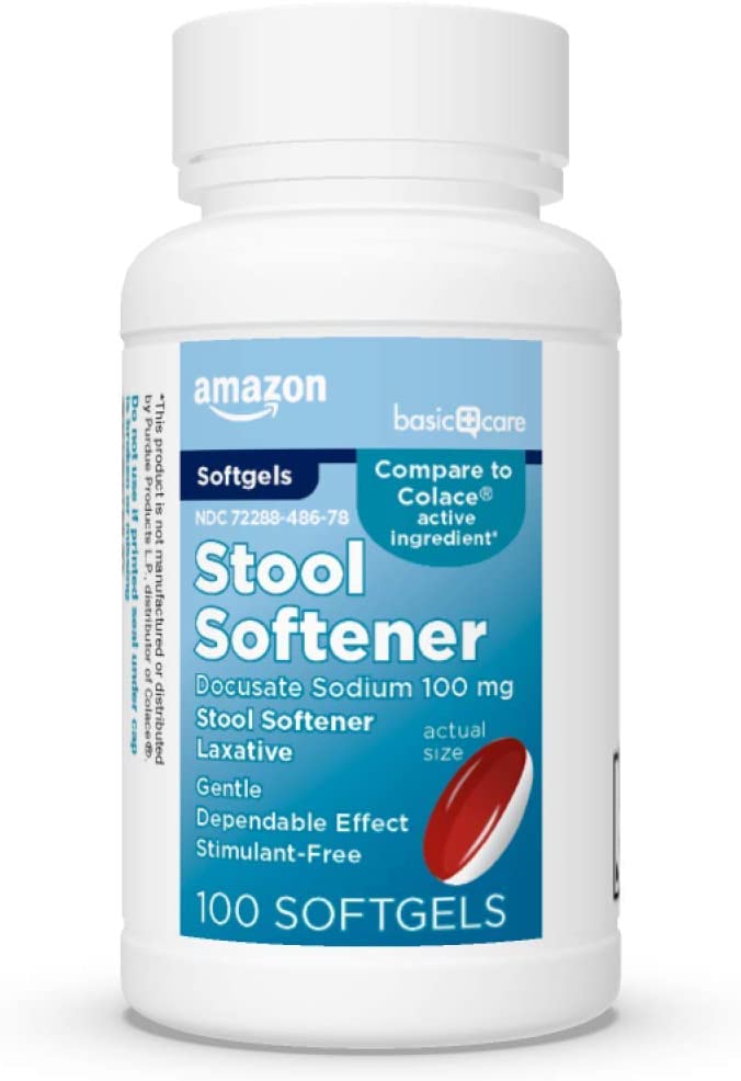 Amazon Basic Gluten-Free Constipation Relief Stool Softener