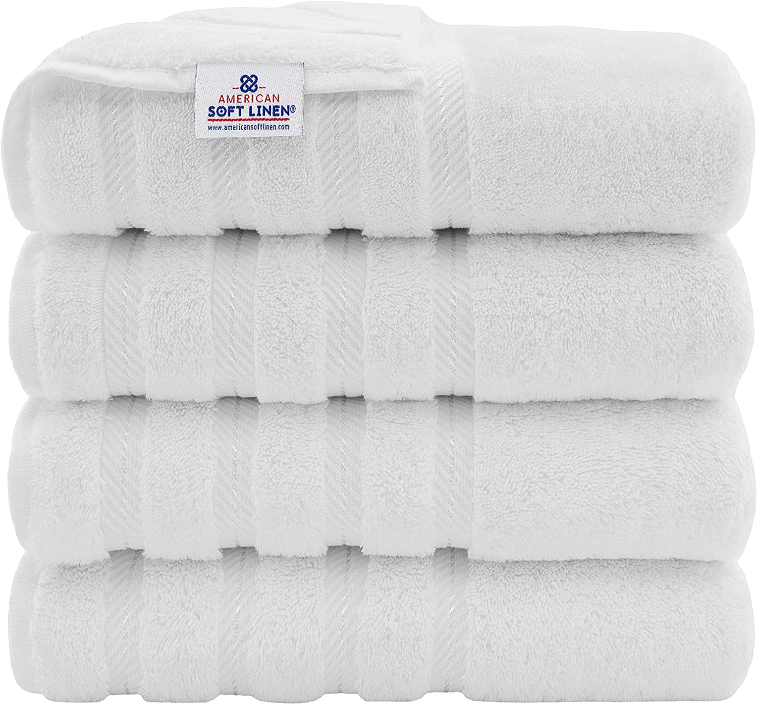 American Soft Linen Extra Plush Cotton Bath Towels, 6-Piece