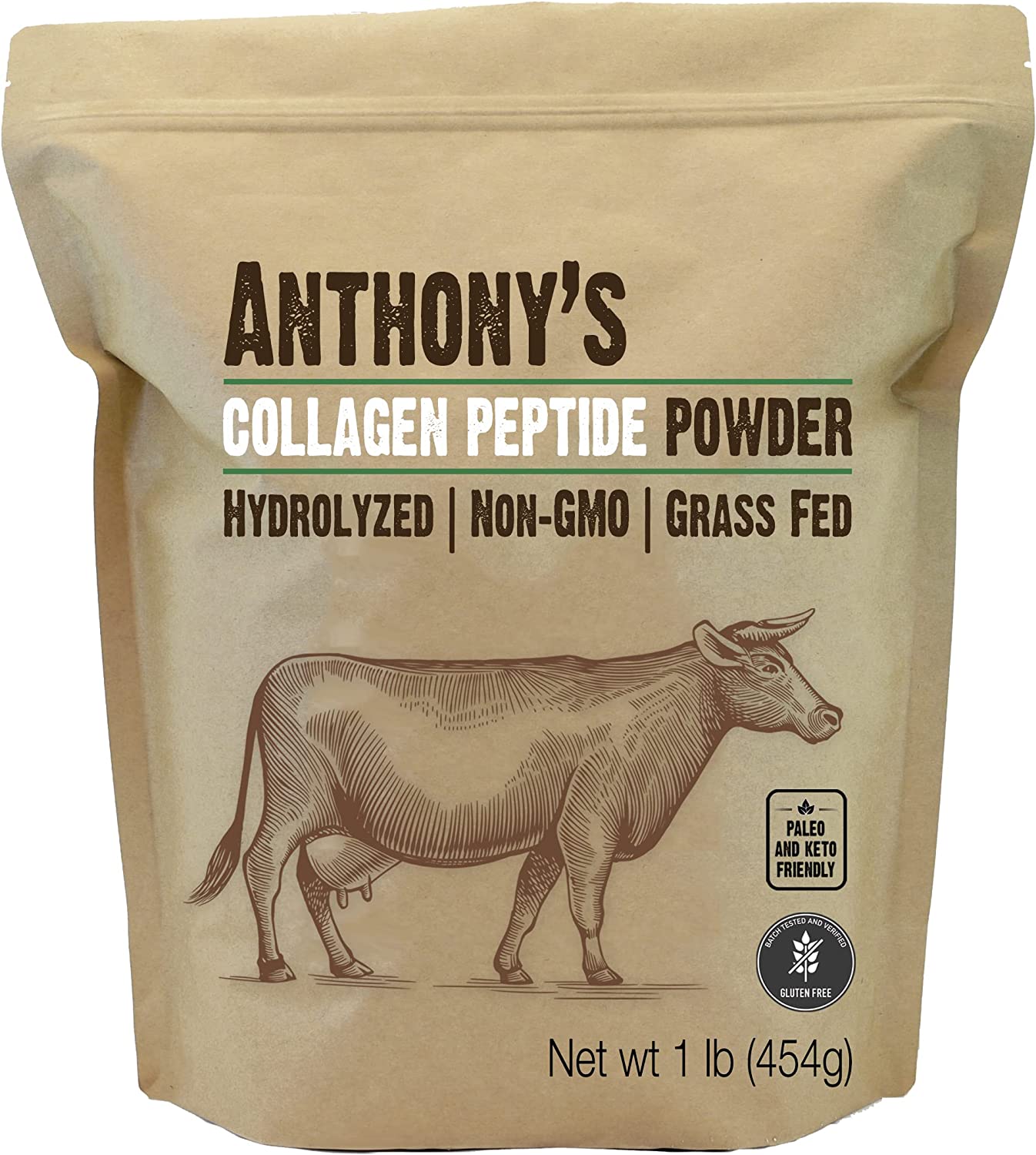 Anthony’s Hormone Free Collagen Peptide Powder, 1-Pound