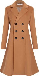 APTRO Women’s Double Breasted Long Wool Trench Coat