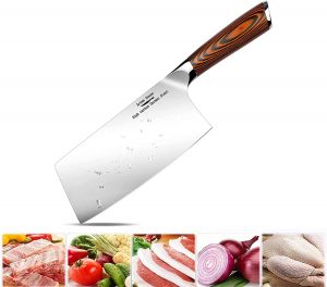 Aroma House Straight Edged Anti-Rust Vegetable Cleaver, 7-Inch