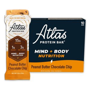 Atlas Organic Ashwagandha Keto Chocolate Peanut Butter Bars, 10-Count
