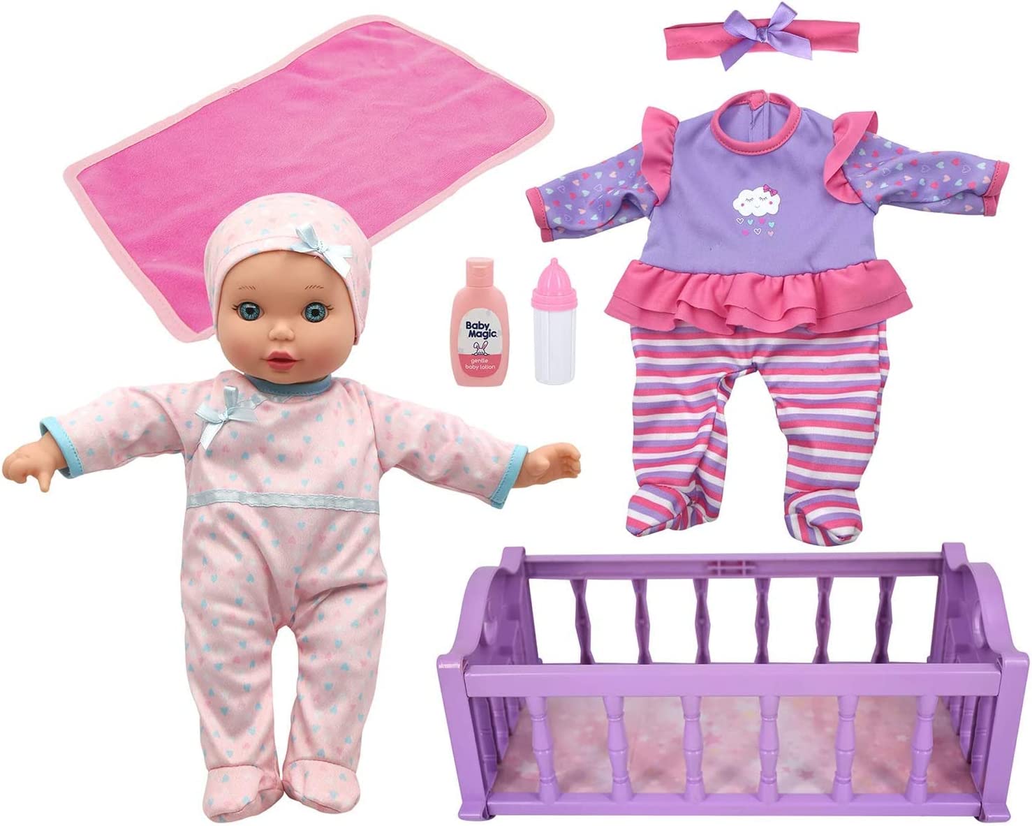 Baby Magic Washable Talking Baby Doll For 3-Year-Old Girls, 12-Inch