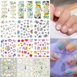 BSBTBZ Water Applied Decals Nail Foil Transfer Sheets, 12-Piece