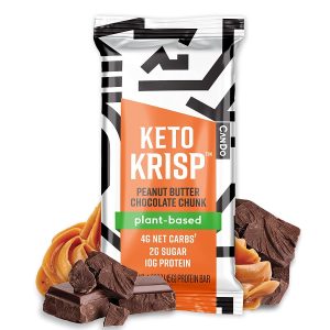 CanDo Keto Krisp Plant-Based Keto Chocolate Peanut Butter Bars, 12-Count