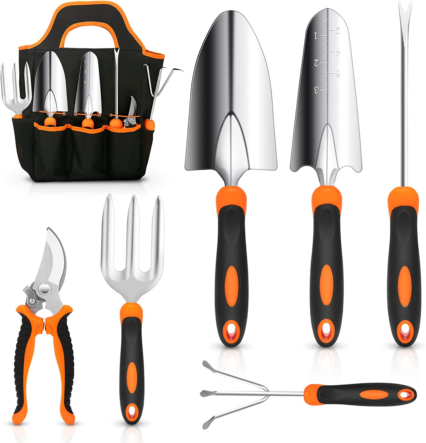 CHRYZTAL Stainless Steel Easy Clean Garden Tools, 7-Piece