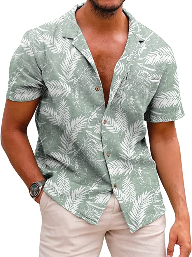 COOFANDY Men’s Hawaiian Tropical Floral Shirt