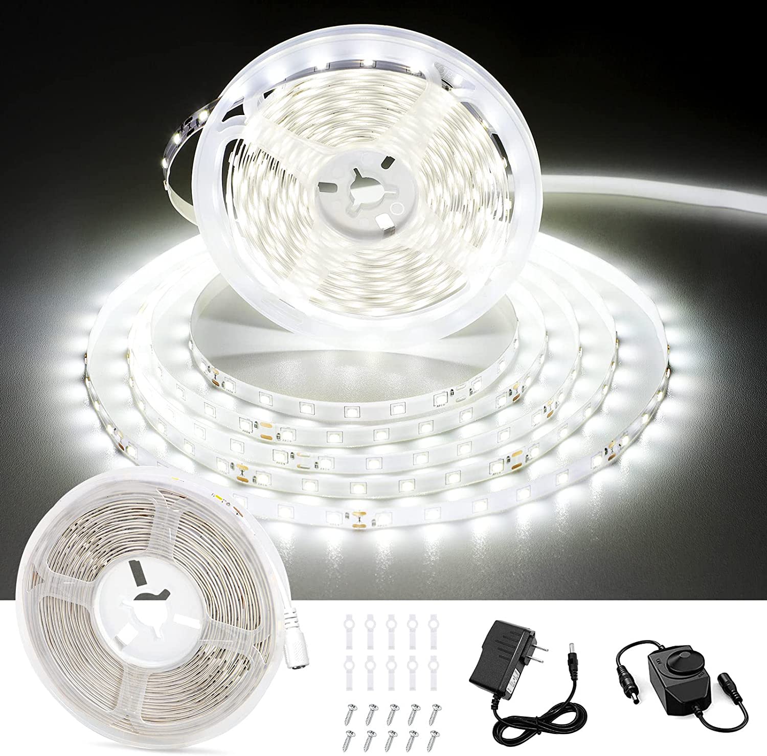 CT CAPETRONIX Adjustable White Strip Lights, 16.4-Foot