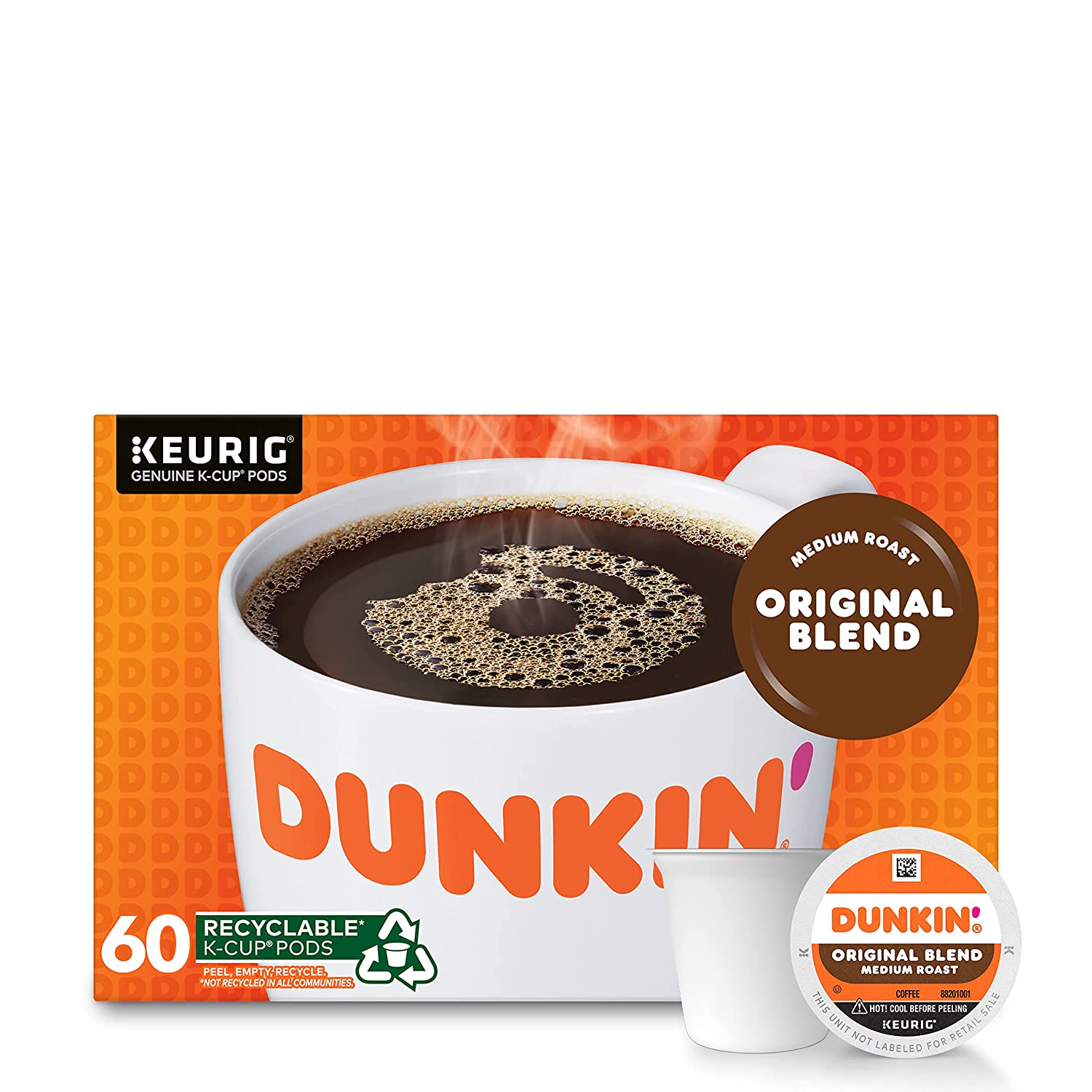 Dunkin’ Recyclable Caffeinated Medium Roast K-Cup, 10-Count