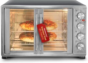 Elite Gourmet ETO-4510M Two-Door Stainless Steel Countertop Pizza Oven