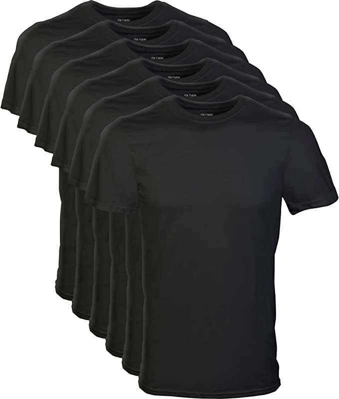 Gildan Tag-free Cotton Men’s Crewneck Shirts, 6-Pack