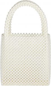 Grandxii Silk Lined Acrylic Pearl Beaded Handbag