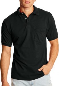 Hanes Men’s EcoSmart Tag-Free Short Sleeve Polo Shirts, 2-Pack