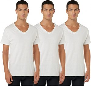 Hanes Tagless Ring-Spun Cotton Men’s V-Neck Shirts, 3-Pack