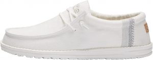 Hey Dude Wally Elastic Laces Men’s White Shoes