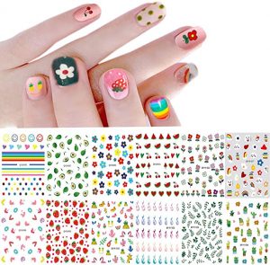 IHUKEIT 3D Self-Adhesive Nail Sticker Decals, 12 Sheets