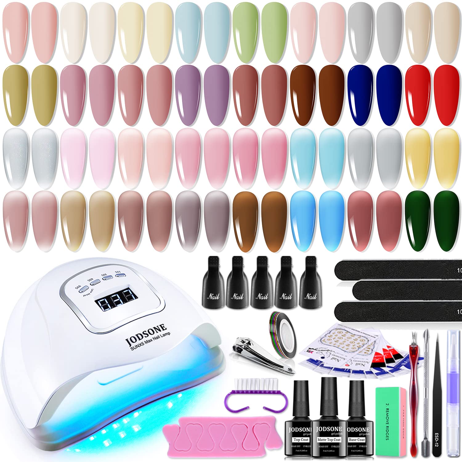 JODSONE UV Lamp & Assorted Colors Matte Nail Polish Kit
