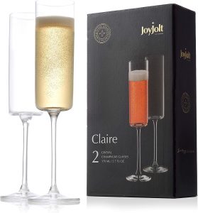 JoyJolt Lead-Free Party Champagne Flutes, 2-Piece