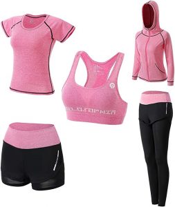 JULY’S SONG Workout Clothing Sets, 5 Piece
