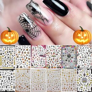 Kalolary Halloween Self-Adhesive Nail Art, 12 Sheets