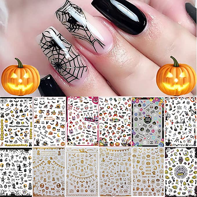 Eseres 10 Sheets Laser Butterfly Nail Stickers 3D Self-Adhesive