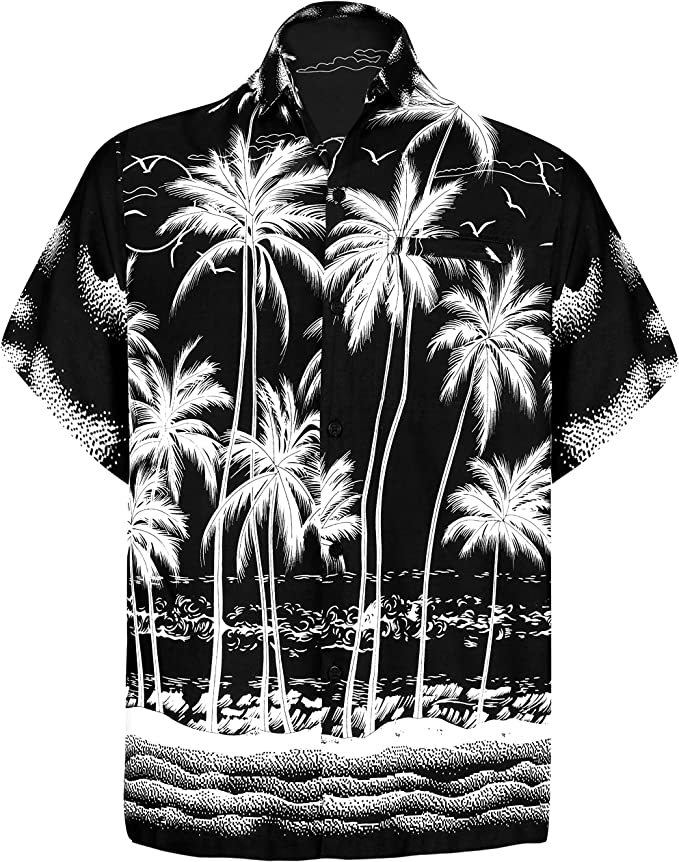 LA LEELA Men’s Funky Tropical Party Shirt