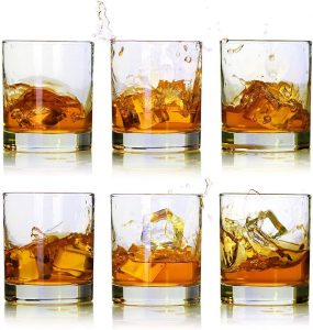 LUXU Classic Transparent Whiskey Glasses, Set Of 6