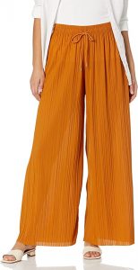 Made By Johnny Drawstring Waist Pleated Palazzo Wide-Leg Pants For Women