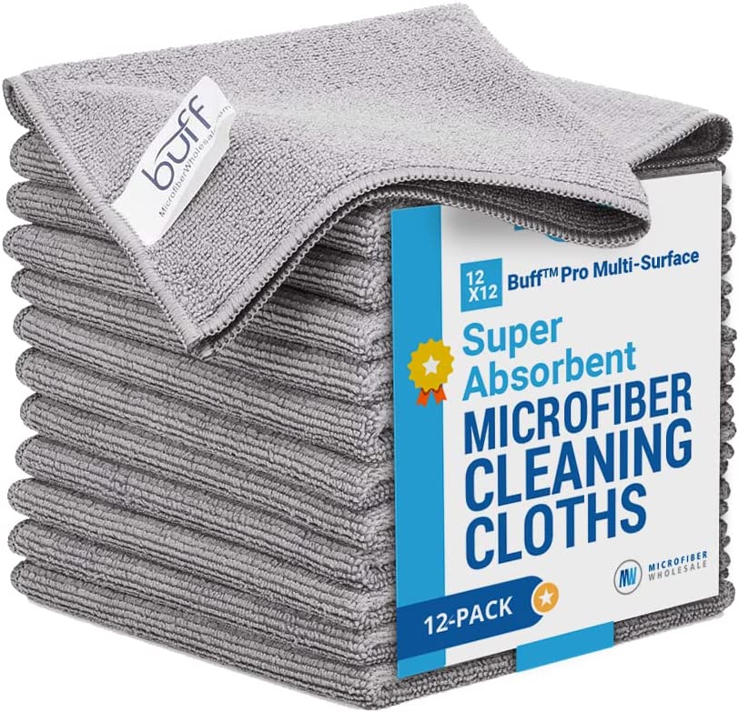 Microfiber Wholesale Super Absorbent Cleaning Cloths, 12-Pack