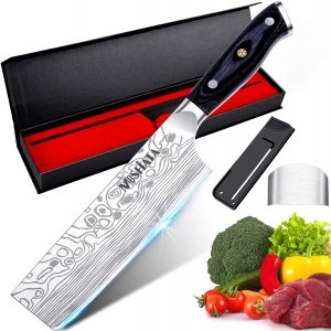 MOSFiATA Multifunctional Angled Nakiri Knife, 7-Inch