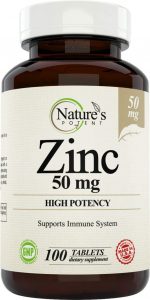 Nature’s Potent GMP Certified Zinc Supplement, 100-Count