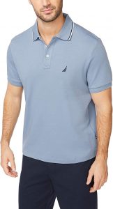 Nautica Solid Stand Collar Men’s Short Sleeve Polo Shirt