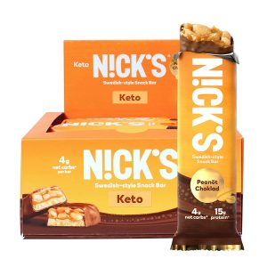 Nick’s Low Carb Keto Chocolate Peanut Butter Bars, 12-Count